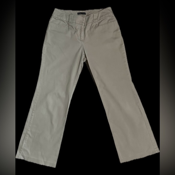 New York and Company Low Waisted Flare Khaki Slacks - Picture 2 of 6